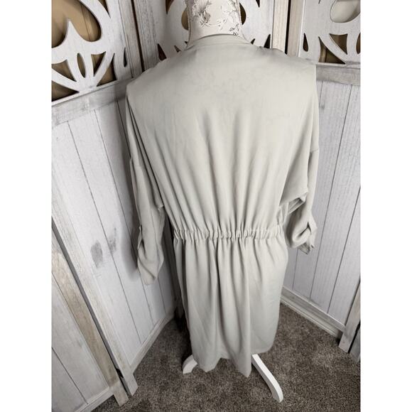 Zara Light Green Coat Waterfall Draped Front Long Lightweight Size US Small - Picture 2 of 7